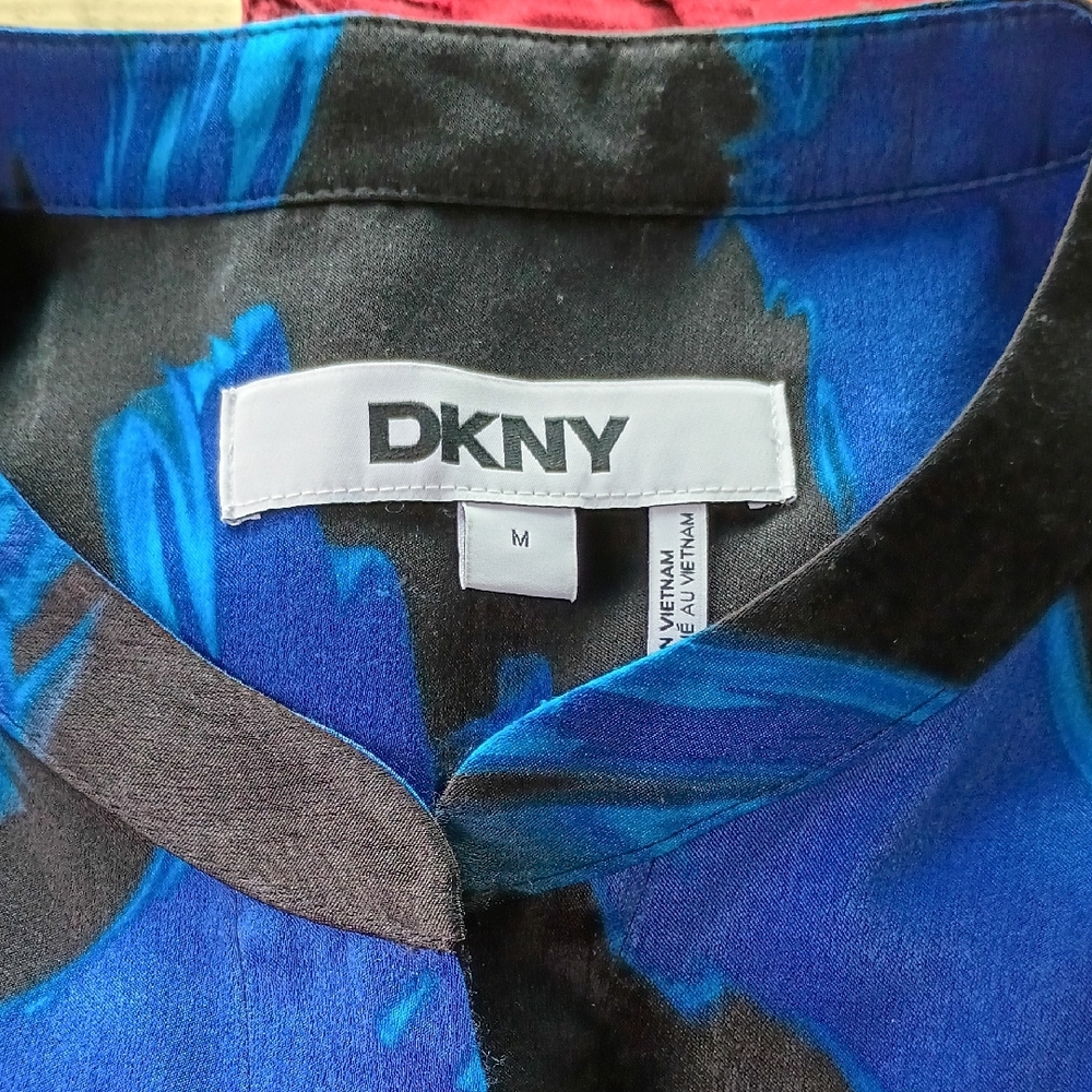 DKNY Vibrant Blue and Black Top